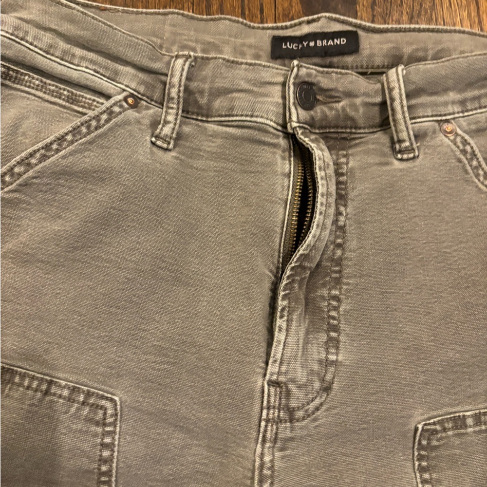 Men’s Lucky Brand olive gray green Cotton Casual Pants 32x30 - Picture 4 of 6